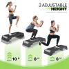 NineFit Basics Aerobics Stepper Platform for Exercise with Risers, 6 inch - 8 inch-10 inch Adjustable Compact Workout Step for Cardio, Core and Strength Training, Black & Gray view 4