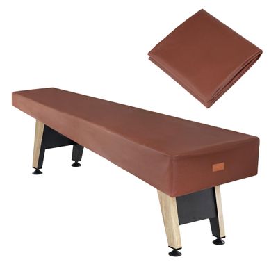 K-Musculo Shuffleboard Table Cover, Heavy Duty Leatherette Waterproof & Tearproof Shuffleboard Covers Fit for 14FT (171"L x 26"W x 8"H) Shuffleboard Table (Brown)
