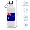 JuneLucky Australia Flags National Flag Water Bottle with Carabiner Clip & Sport Top Tumbler for Car Office Exercise Picnic Camping Hiking Outdoor Activities,White Aluminum Sport Water Bottles 20 oz view 4