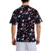 80s Shirts for Men 90s Hawaiian Short Sleeves Printed Casual Button Up Shirts Retro Costumes(80s90s-2-L) view 2