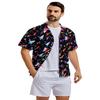 80s Shirts for Men 90s Hawaiian Short Sleeves Printed Casual Button Up Shirts Retro Costumes(80s90s-2-L) view 3