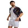 80s Shirts for Men 90s Hawaiian Short Sleeves Printed Casual Button Up Shirts Retro Costumes(80s90s-2-L) view 4