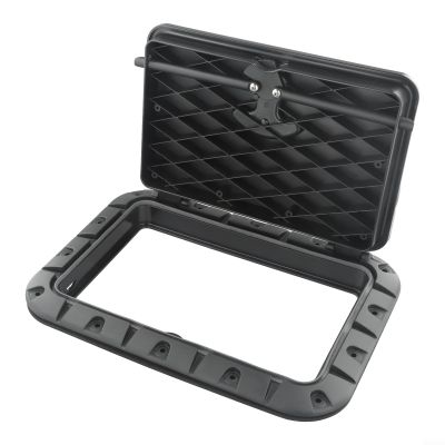 Marine Boat Deck Access Hatch & Lid,Stabilized Square Hatch For Boats And Kayaks, Black Rectangle Boat Deck Hatch 25x35cm