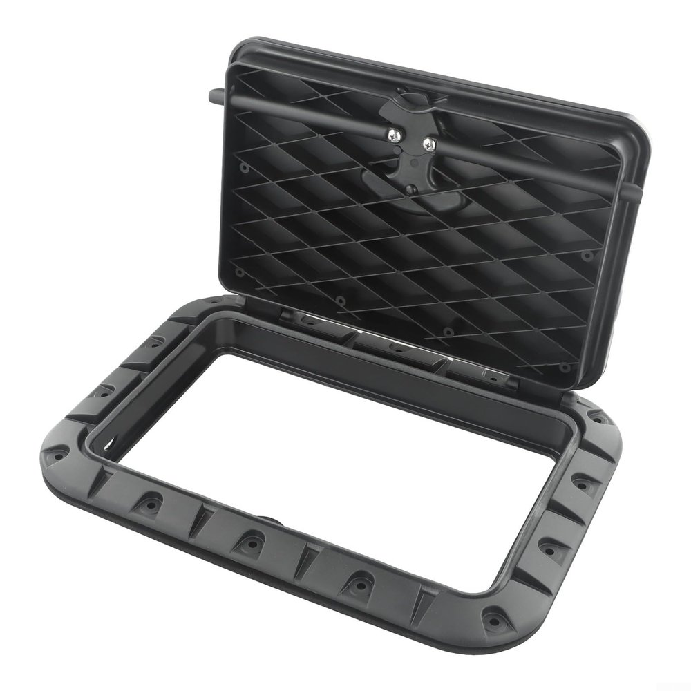 Marine Boat Deck Access Hatch & Lid,Stabilized Square Hatch For Boats And Kayaks, Black Rectangle Boat Deck Hatch 25x35cm