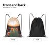 CSGJMYGS Drawstring Backpack for Women Men Gym Drawstring Bags Sunset Cactus String Bag Swim Bag view 3