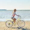 MEGHNA Cruiser Bike Low Step-Through 24inch Commuter Bike V - Brake 7 Speed Shifter Driven City Bike for Women Senior Men, Yellow view 2