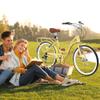 MEGHNA Cruiser Bike Low Step-Through 24inch Commuter Bike V - Brake 7 Speed Shifter Driven City Bike for Women Senior Men, Yellow view 3