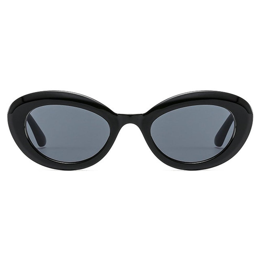 helena Retro Cat Eye Futuristic Sunglasses Women Gradient Shades UV400 Men Y2K Oval Sun Glasses S65 (black)