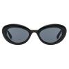 helena Retro Cat Eye Futuristic Sunglasses Women Gradient Shades UV400 Men Y2K Oval Sun Glasses S65 (black) view 1