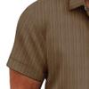 Maiyifu-GJ Cotton Linen Shirts for Men Short Sleeve Button Down Shirts Summer Casual Lightweight Business Dress Shirt (Coffee,Large) view 3