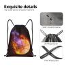 YIJIUWKIS Kids Drawstring Bag with Fire Basketball for Boys, Sports Drawstring Backpack for Teens Boys Girls Adults Women Men, Black Daypack Bag for Work Gym Swim Travel Hiking School, Small view 4