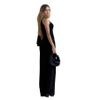 ANKOMINA Women's Elegant Asymmetrical Collar Sleeveless One Shoulder Maxi Dress Bodycon Party Cocktail Long Dresses Black view 2
