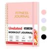 Fitness Journal Workout Planner for Women & Men, A5 (6.4" x 8.3") Workout Journal Log Book Planner Gift for Track Gym Essentials, Home Workouts, Track Progress, Achieve Wellness Goals, Pink view 1