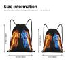 Football Drawstring Bags for Kids Teens Boys, Cool Sports Drawstring Backpack with Printed Two Playing Football Men Pattern, Black Casual Knapsack for Adults for Gym Hiking Swimming Beach Yoga, Small view 2