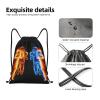 Football Drawstring Bags for Kids Teens Boys, Cool Sports Drawstring Backpack with Printed Two Playing Football Men Pattern, Black Casual Knapsack for Adults for Gym Hiking Swimming Beach Yoga, Small view 4