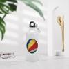 JuneLucky Seychelles Flags National Flag Water Bottle with Carabiner Clip & Sport Top Tumbler for Car Office Exercise Picnic Camping Hiking Outdoor Activities,White Aluminum Sport Water Bottles 20 oz view 2