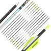 ZSHJGJR 32 Inch Pure Carbon Arrows ID 4.2mm Targeting Arrows Spine 300 400 500 600 700 800 900 1000 for Archery Competition Target Shooting Hunting 6/12Pack (12, Light Yellow & White, Spine 900) view 1