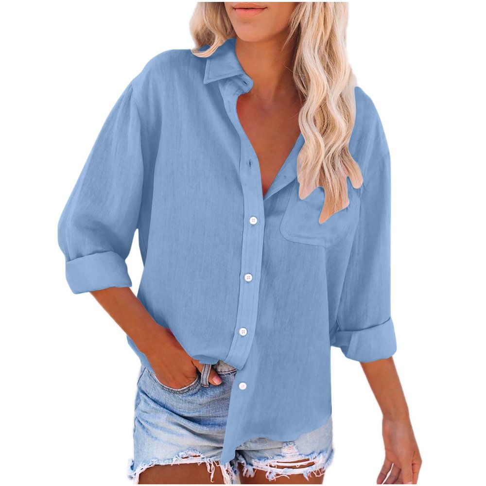100% Cotton Shirts Women Ropa De Lino para Mujer Elegante Blouse Linen White Shirt for Women Womens Gauze Shirt Camisa Blanca Mujer