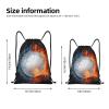 YIJIUWKIS Volleyball Drawstring Bag Sports Drawstring Backpack for Kids Teens Boys Girls Adults Women Men, Sport Gym Swim Travel Work Hiking Daypack Bag with Water and Fire Pattern Printed, Small view 2