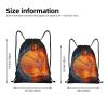 Basketball Drawstring Bags for Kids Boys Girls, Sports-Themed Drawstring Backpack Casual Knapsack for Adults Women Men, Black Draw String Rucksack Bags for Gym Travel Swimming Beach Camping, Medium view 2