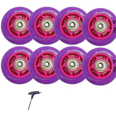 GXBHSP 62mm 64mm 68mm Skate Wheels Inline Wheels Inline Skate Wheels 82A 4 Pack Indoor Outdoor (purple)