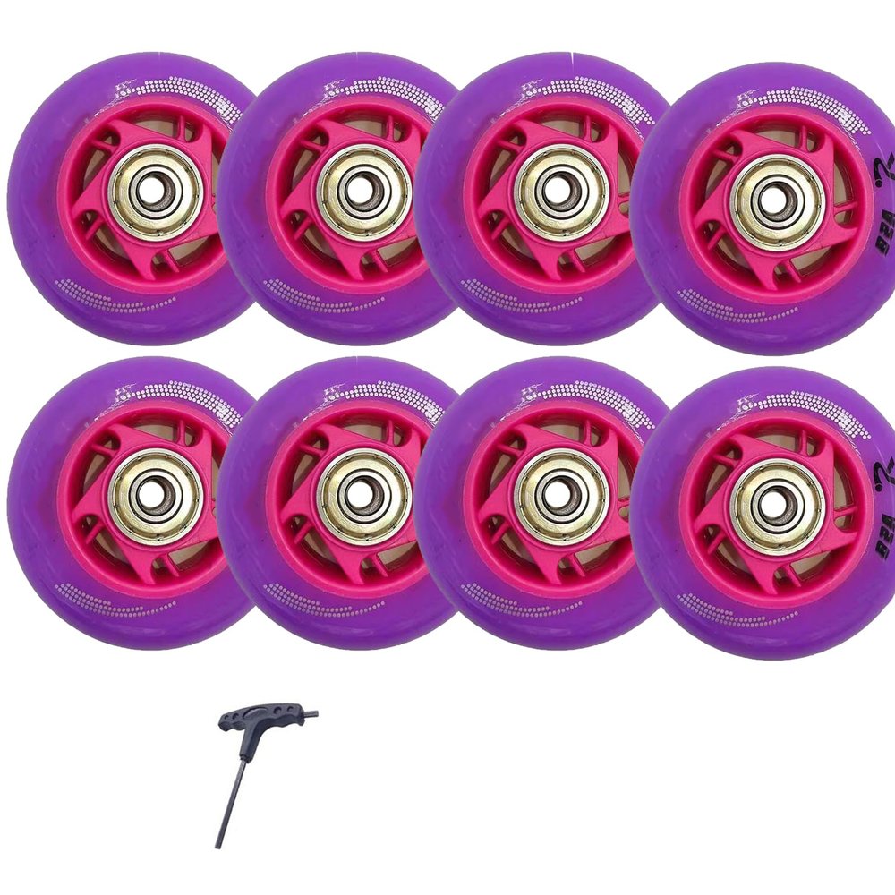 GXBHSP 62mm 64mm 68mm Skate Wheels Inline Wheels Inline Skate Wheels 82A 4 Pack Indoor Outdoor (purple)