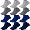 Duufin 12 Pairs Kids Athletic Ankle Socks Kid's Athletic Low Cut Socks Half Cushion Sports Sock for Boys Girls, 4-6Years view 1