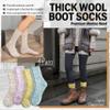 Anlisim Merino Wool Warm Boot Hiking Socks Thermal Extra Thick Winter Cozy Crew Comfy Cushioning Work Women Men Socks 4 Pairs(Purple/Khaki/Mint Blue/Yellow,M) view 3