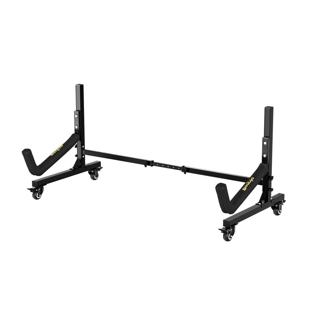 Bonnlo Kayak Stand Freestanding Storage Rack for Kayak Canoe Boat Paddle Board SUP Surfboard for Indoor Outdoor Garage, Shed, Dock with Lockable Wheels Wide Adjustable