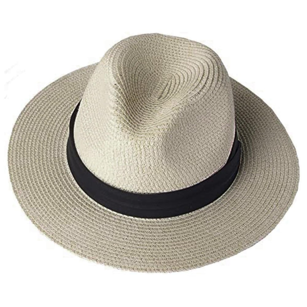 NineFit Basics Beach Hats for Women and Men, Wide Brim Sun Straw Hat for Women, UPF 50+ Sun Hats, Roll up Cap (A, One Size)