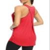 Bestisun Yoga Workout Tops Long Athletic Workout Tank Tops Loose fit Gym Exercise Clothes Workout Yoga Clothing for Women Red M view 2