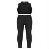 Hedmy Girls 2 Piece Sport Dance Outfit Mock Neck Crop Tank Top with Athletic Leggings Set Gymnastics Tracksuit Black 8 Years view 1