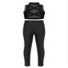 Hedmy Girls 2 Piece Sport Dance Outfit Mock Neck Crop Tank Top with Athletic Leggings Set Gymnastics Tracksuit Black 8 Years view 2