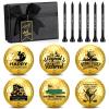 Arrowbash 6 Pack Retirement Golf Balls with Tees and Gift Box Funny Retirement Gifts for Dad Coworkers Golfers Husband (Gold,Classic Style)