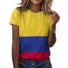 Adult Full Print T-Shirt Womens Colombia Flag Short Sleeve Tee Fashion T-Shirt Comfort Colors 3XL view 2