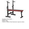 Bench Press Rack, Adjustable Weight Bench with Barbell Rack, Weight Lifting Bench Press for Home Gym, Strength Training Workout Bench, 48.27" x 25.61" x 44.72" (Red) view 2