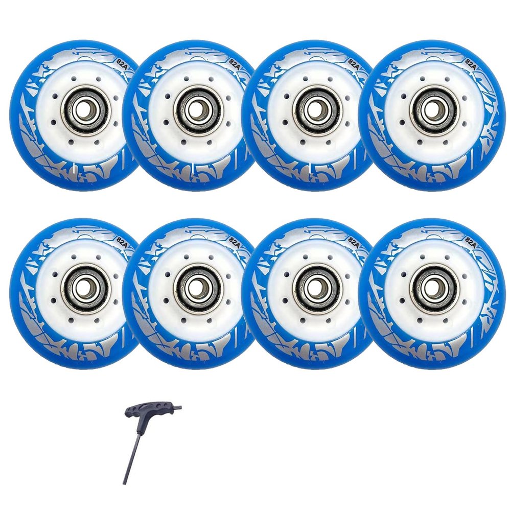 GXBHSP 62mm 64mm 68mm Skate Wheels Inline Wheels Inline Skate Wheels 82A 4 Pack Indoor Outdoor (blue)
