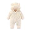 AiWMGL Newborn Baby Bear Outfit Suit With Fold-Over Mittens and Footies Girls Boys 9-12 Months Winter Fleece Clothes Suit Hooded Jumpsuit Romper Snowsuit view 1