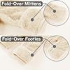 AiWMGL Newborn Baby Bear Outfit Suit With Fold-Over Mittens and Footies Girls Boys 9-12 Months Winter Fleece Clothes Suit Hooded Jumpsuit Romper Snowsuit view 2