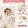 AiWMGL Newborn Baby Bear Outfit Suit With Fold-Over Mittens and Footies Girls Boys 9-12 Months Winter Fleece Clothes Suit Hooded Jumpsuit Romper Snowsuit view 4