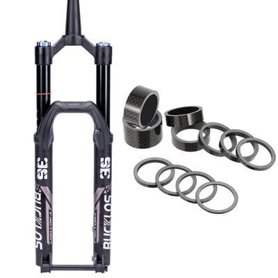 BUCKLOS MTB Air Suspension Fork 29 110 * 15mm Boost AM E-Bike Tapered, Travel 160mm 36mm Stanchion Thru Axle Front Forks & Spacers 11 Pieces Fit 28.6mm Front Fork,2 3 5 10 15 20mm Carbon Fiber Washer