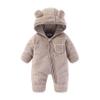 AiWMGL Newborn Baby Bear Outfit Suit With Fold-Over Mittens and Footies Girls Boys 9-12 Months Winter Fleece Clothes Suit Hooded Jumpsuit Romper Snowsuit view 1