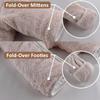 AiWMGL Newborn Baby Bear Outfit Suit With Fold-Over Mittens and Footies Girls Boys 9-12 Months Winter Fleece Clothes Suit Hooded Jumpsuit Romper Snowsuit view 2
