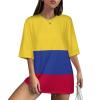 Adugen Origei Print Tee Colombia Flag Womens Short Sleeve Medium Sleeved T-Shirt T-Shirt 4XL view 1