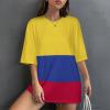 Adugen Origei Print Tee Colombia Flag Womens Short Sleeve Medium Sleeved T-Shirt T-Shirt 4XL view 2