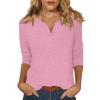 3/4 Sleeve Tops for Women Womens Tunic Tops 3/4 Sleeve Wonens Tops Womans Shirts Casual Tops Teal Shirt Women Womens Summer Tunic Tops Womens Tops 3/4 Length Sleeves Womens Shirts Casual view 1