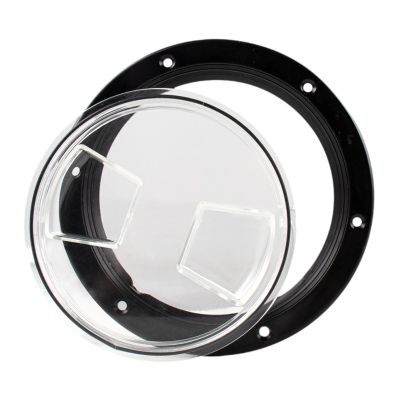 Aymzbd Boat Hatch Deck Plates for Boat Round Marine Inspection Deck Plate Hatch for RV, 6in Clear Black