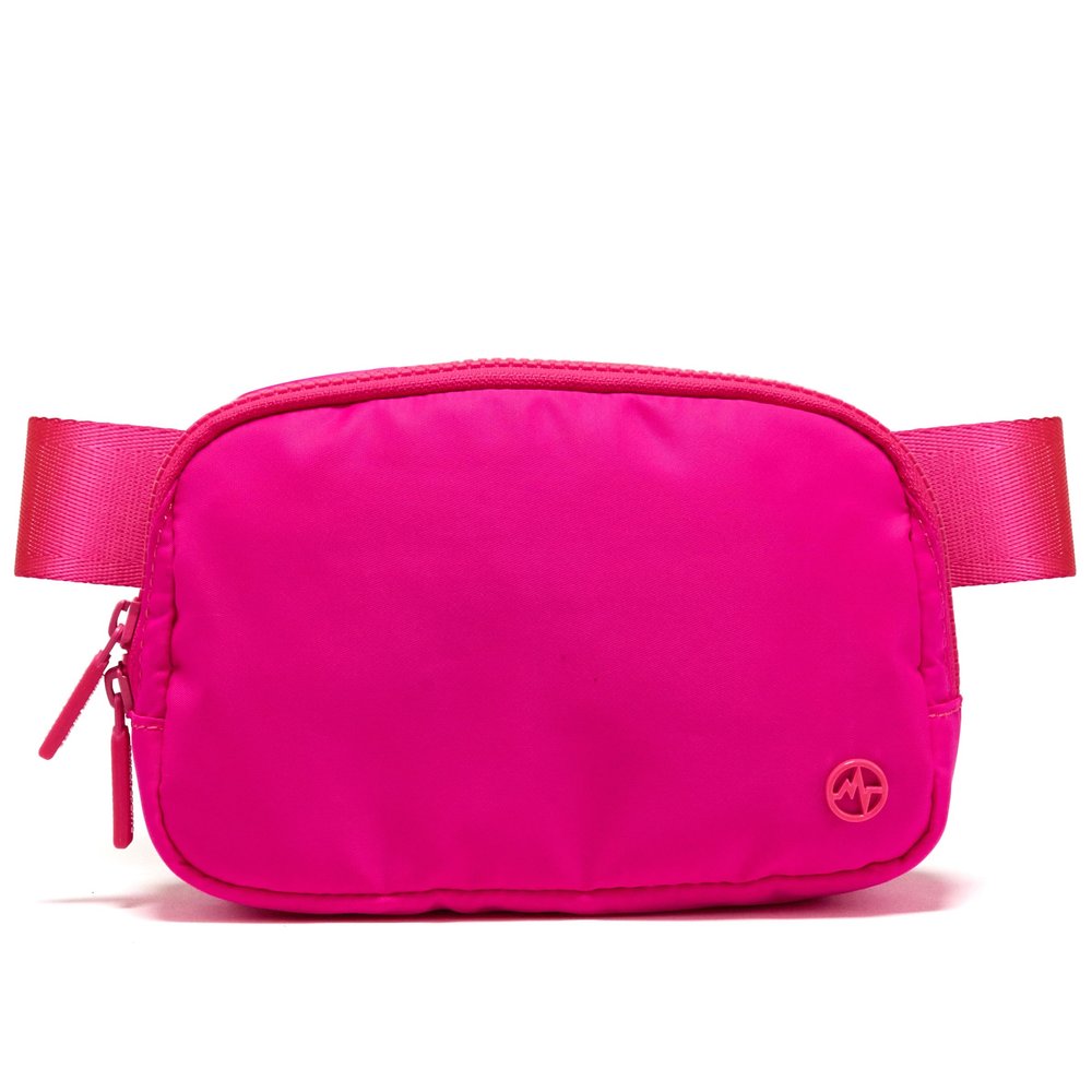 Pander Nylon Fanny Pack for Women, Two-Way Zipper Crossbody Bag