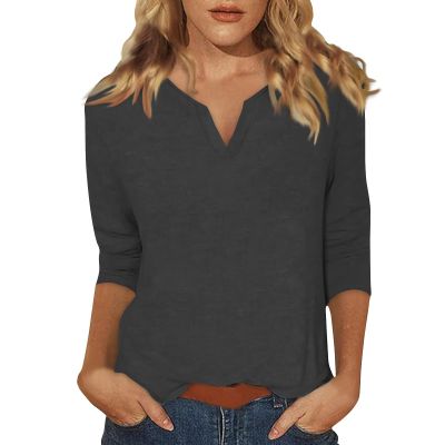 3/4 Length Sleeve Womens Tops 3/4 Length Sleeve Womens Tops Cotton Womens Tshirts Cotton Womens Tops Trendy Color Block Tops for Women Womens 3/4 Sleeve Tops Womens Tees Loose Fit Lavender