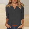 3/4 Length Sleeve Womens Tops 3/4 Length Sleeve Womens Tops Cotton Womens Tshirts Cotton Womens Tops Trendy Color Block Tops for Women Womens 3/4 Sleeve Tops Womens Tees Loose Fit Lavender view 2